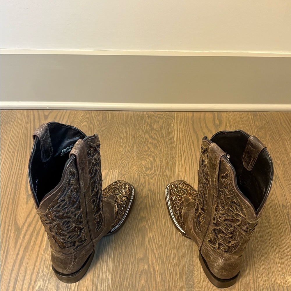 J.B. Dillon Brown Western Heeled Boots